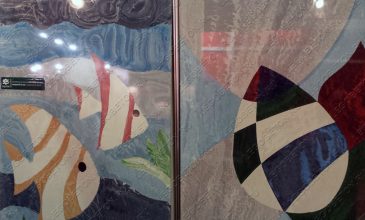 панно из окрашенного бетона, окраска бетона в массе