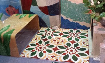 панно из цветного бетона, вибролитые стеновые панели, технология окраски бетона систром, технология окраски sistrom