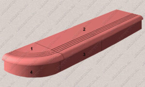 комплект форм ступени из бетона №2, пластиковые формы для изготовления ступени из бетона №2