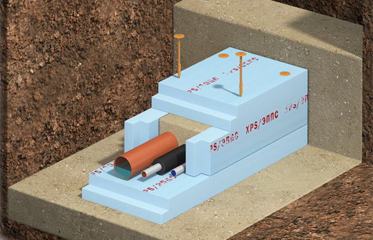 сборка теплосберегающего тоннеля из ЭППС в открытом грунте с шурупом Ф18-ГБ