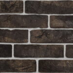 угловая плитка под кирпич "Заводской" с кислотной и обьемной окраской - черный-R004