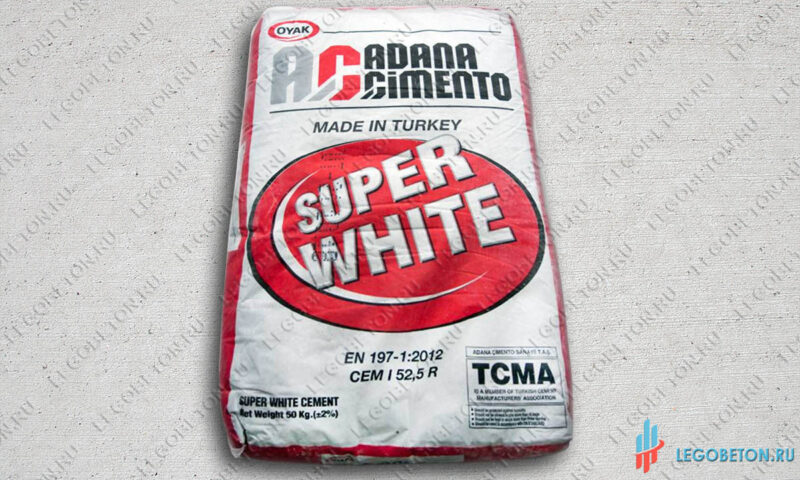 ADANA-М600-50-kg-цемент белый-1 цемент белый ADANA CEM I 52,5R (М600) турция купить в москве