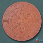 штамп для печатного бетона Роза ветров (Компас) полиуретановый (профессиональный) купить в Москве