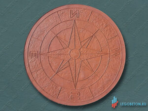 штамп для печатного бетона Роза ветров (Компас) полиуретановый (профессиональный) купить в Москве