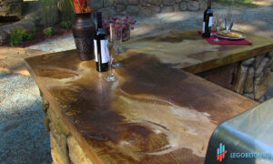 кислотная окраска бетонной столешницы из готовой смеси